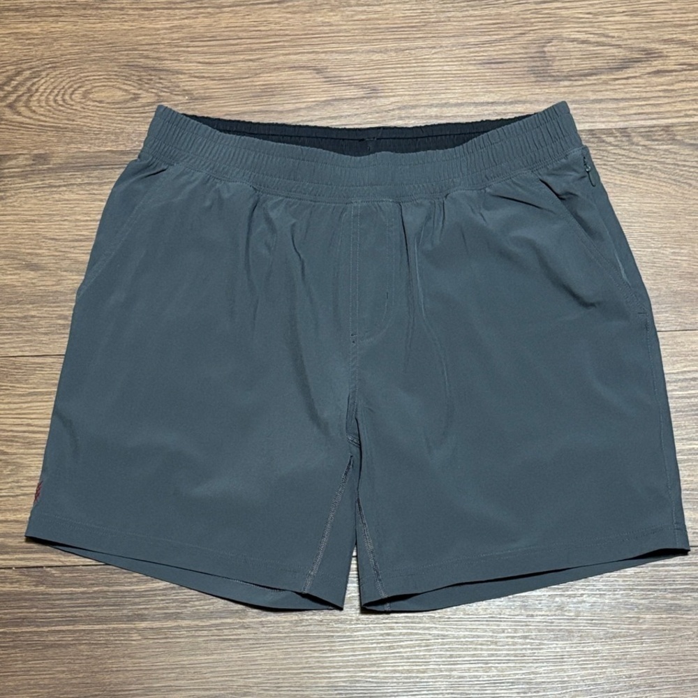 RHONE Dark Gray Lined Training Shorts Mens L Athletic Gym Run Active